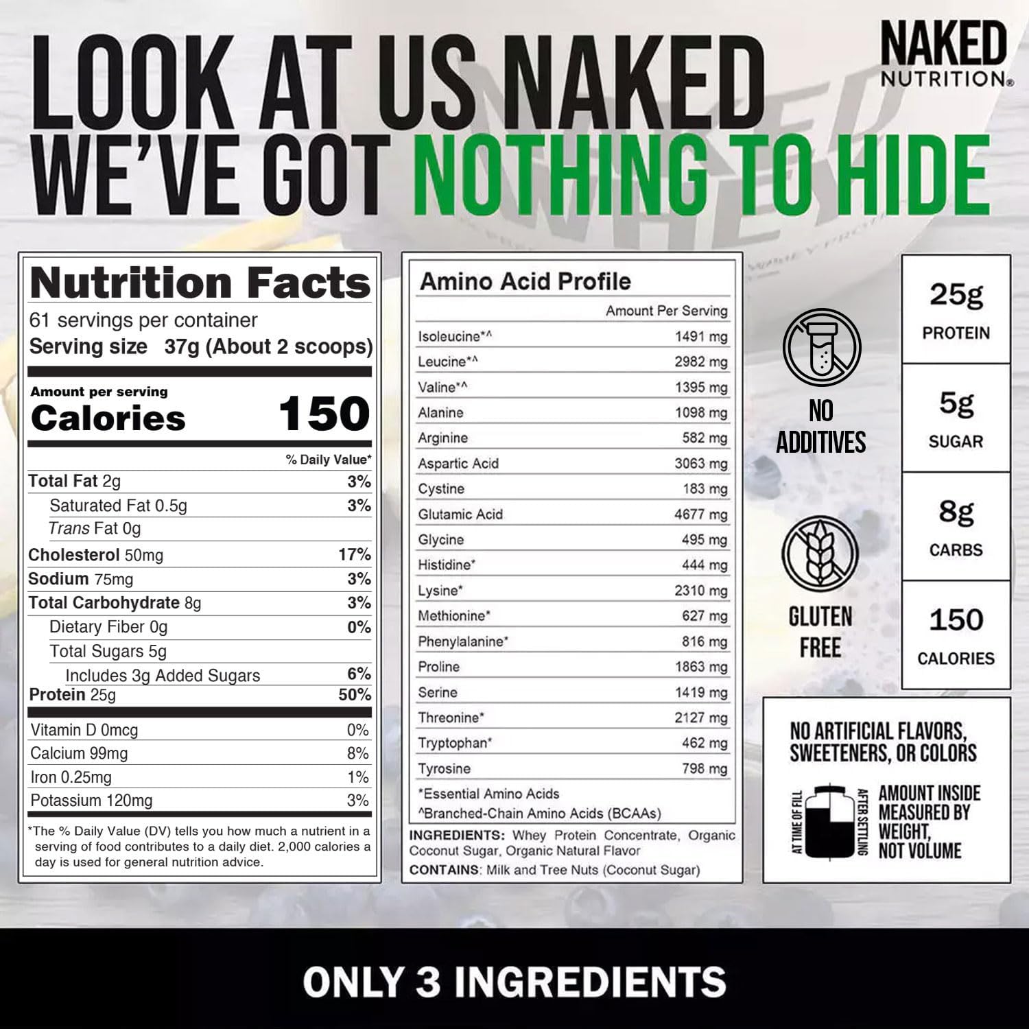 NAKED Strawberry Whey Protein - All Natural Grass Fed Whey Protein Powder + Dried Strawberries + Coconut Sugar- 5lb Bulk, GMO-Free, Soy Free, Gluten Free. Aid Muscle Growth & Recovery - 61 Servings - Image 9