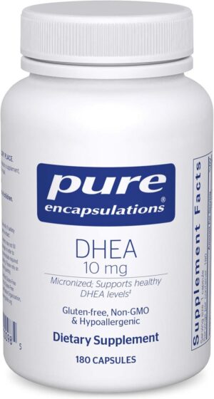 Pure Encapsulations DHEA 10 mg - Adrenal Supplement for Immune Support, Metabolism & Hormone Balance - with Micronized DHEA - 180 Capsules