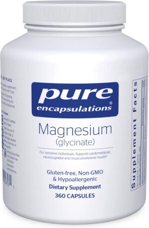 Pure Encapsulations Magnesium (Glycinate) - Supplement to Support Stress Relief, Sleep, Heart Health, Nerves, Muscles, and Metabolism* - with Magnesium Glycinate - 360 Capsules