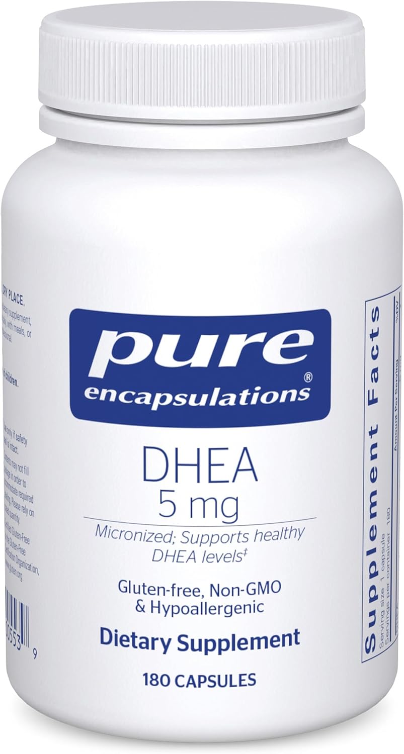 Pure Encapsulations DHEA 5 mg - Immune Support & Hormones Balance* - Micronized DHEA - Gluten Free & Vegan - 180 Capsules
