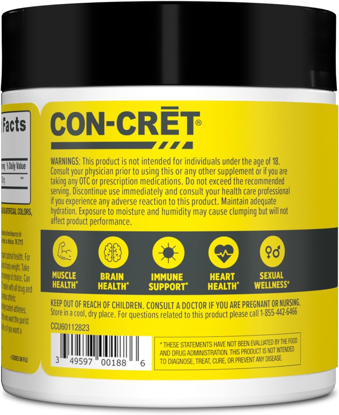 CON-CRET Creatine HCl Powder | Muscle, Cognitive, Cellular Energy Support | No Bloating or Cramps | USA Made & NSF Certified | Lemon Lime (64 Serving) - Image 8