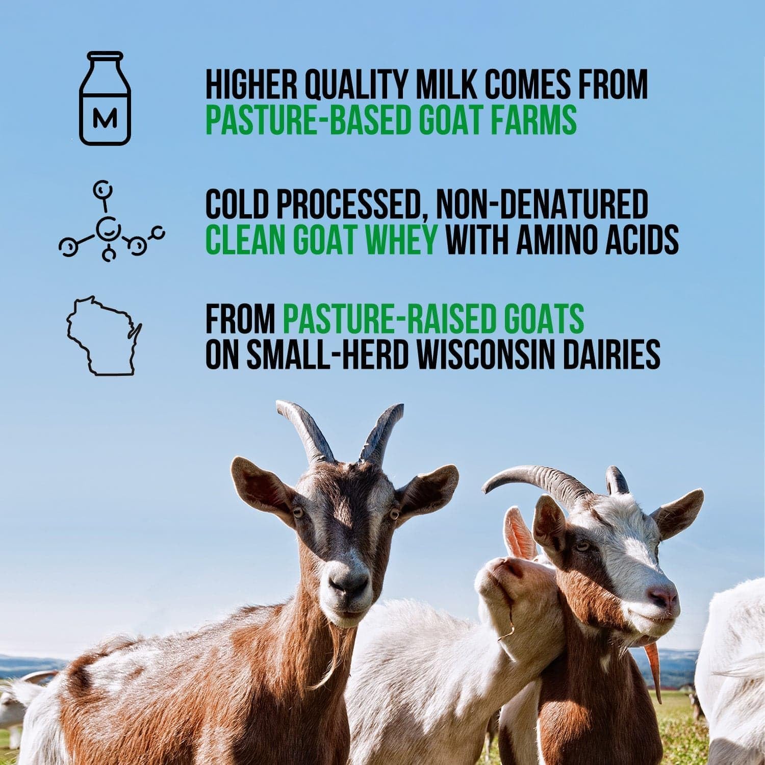 NAKED Goat Vanilla Protein Powder - Pasture Fed Goat Whey Protein Powder from Small-Herd Dairies - Only 3 Ingredients - GMO Free, Soy Free - All Natural - 23 Grams of Protein - 25 Servings - Image 2