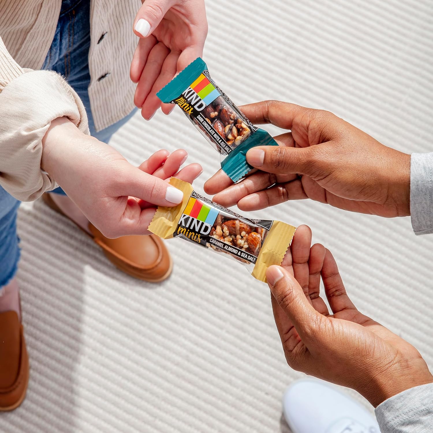 KIND Bar Minis, Variety Pack, Dark Chocolate Nuts and Sea Salt, Caramel Almond Sea Salt, Dark Chocolate Cherry Cashew Healthy Snacks, Gluten Free, Low Calorie Snacks, Low Sugar, 30 Count - Image 3